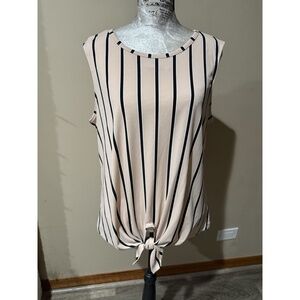 Adriana Papell Front Tie Knot Sleeveless Blouse Size medium